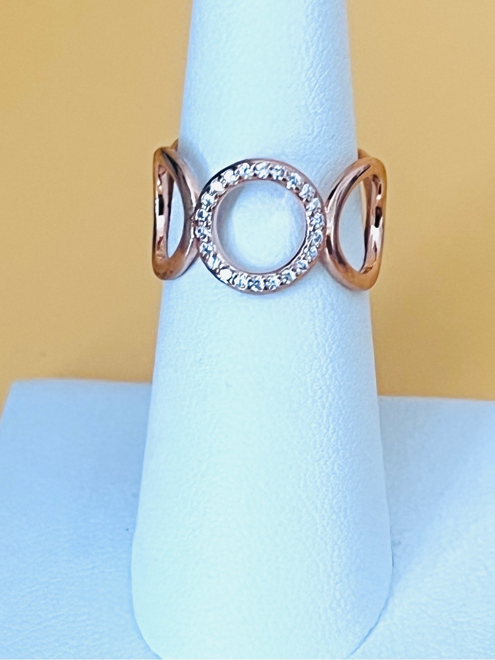 Adjustable Rose Gold over silver .925 Circle Ring